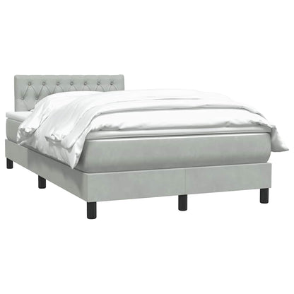Giroletto a Molle con Materasso Grigio Chiaro 120x210cm Velluto