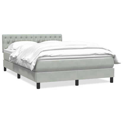 Giroletto a Molle con Materasso Grigio Chiaro 140x210cm Velluto