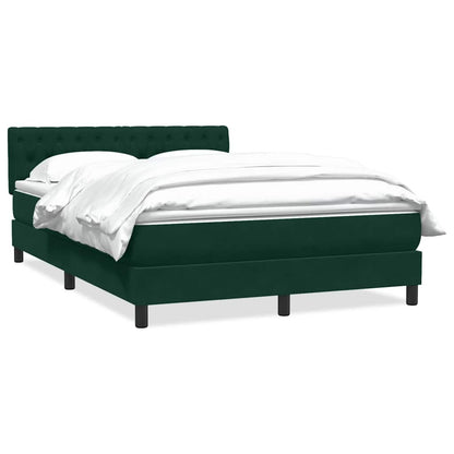 Giroletto a Molle con Materasso Verde Scuro 140x210 cm Velluto