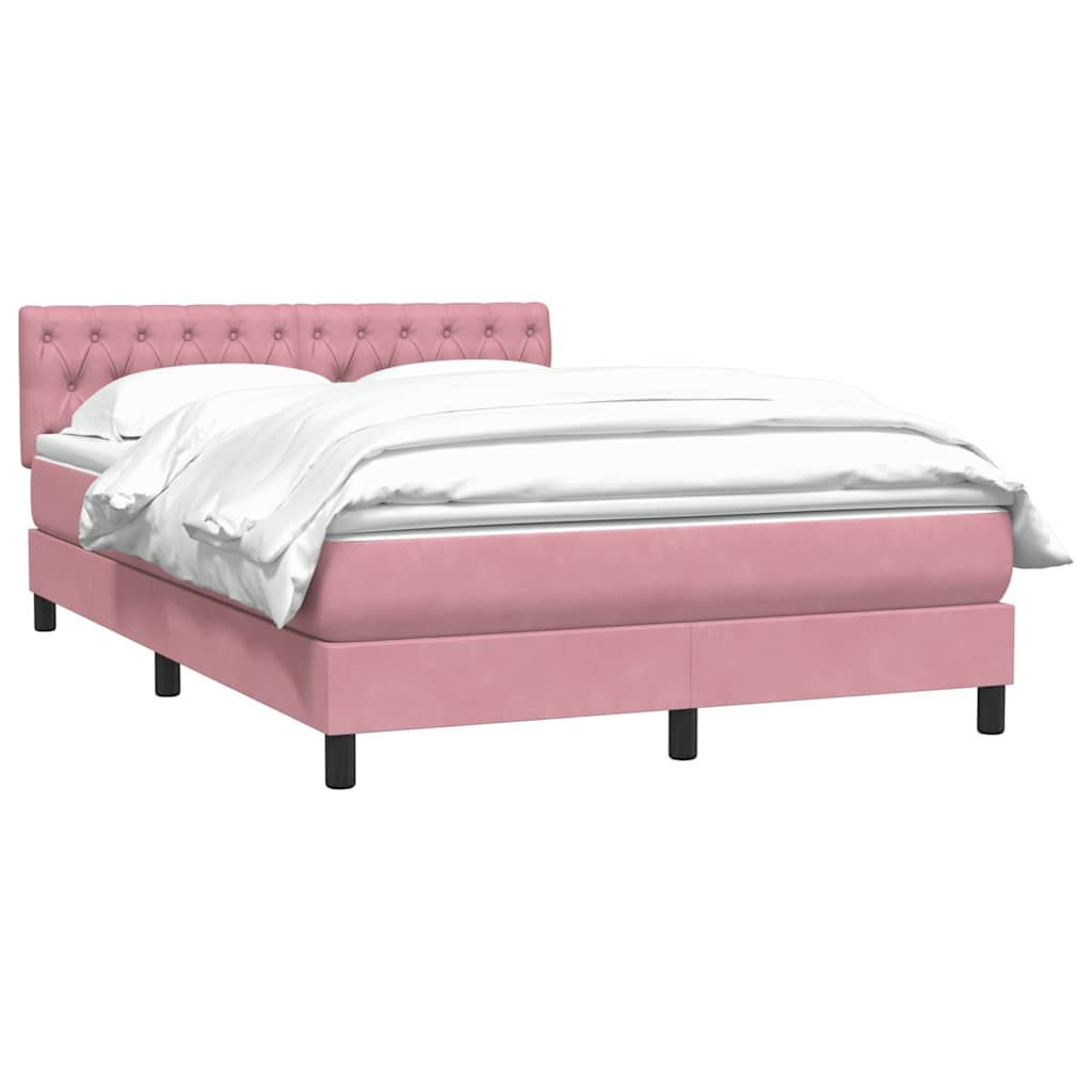 Giroletto a Molle con Materasso Rosa 140x210 cm in Velluto
