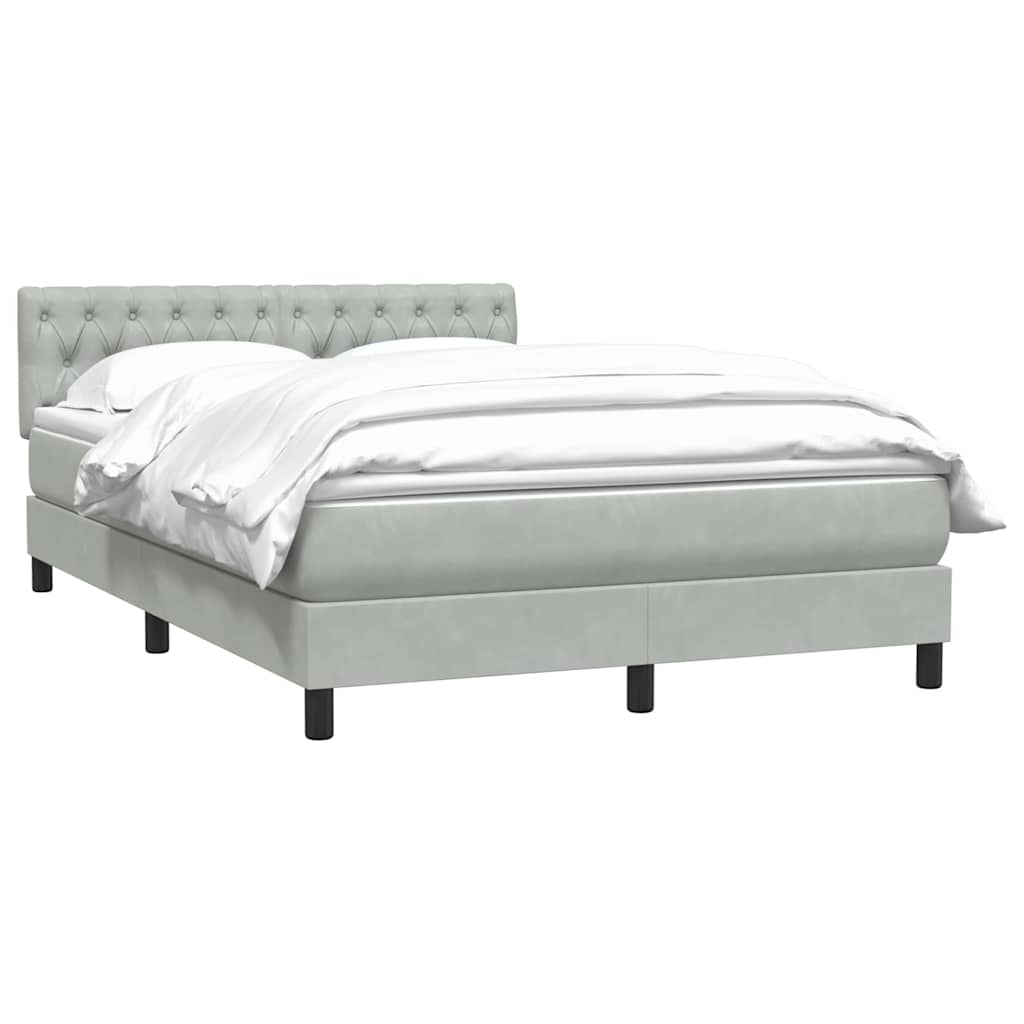 Giroletto a Molle con Materasso Grigio Chiaro 160x210cm Velluto