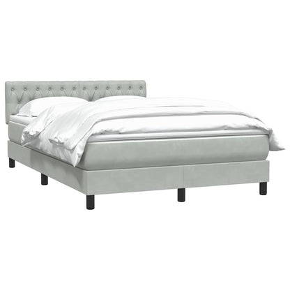 Giroletto a Molle con Materasso Grigio Chiaro 160x210cm Velluto