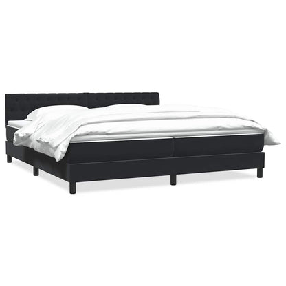 Giroletto a Molle con Materasso Nero 180x210 cm in Velluto