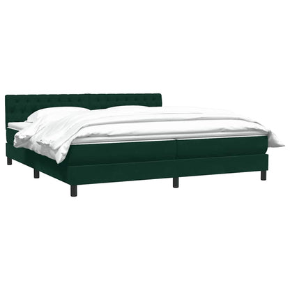 Giroletto a Molle con Materasso Verde Scuro 200x210 cm Velluto