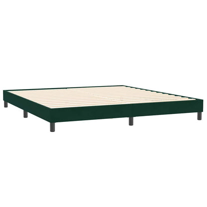 Giroletto a Molle con Materasso Verde Scuro 200x210 cm Velluto