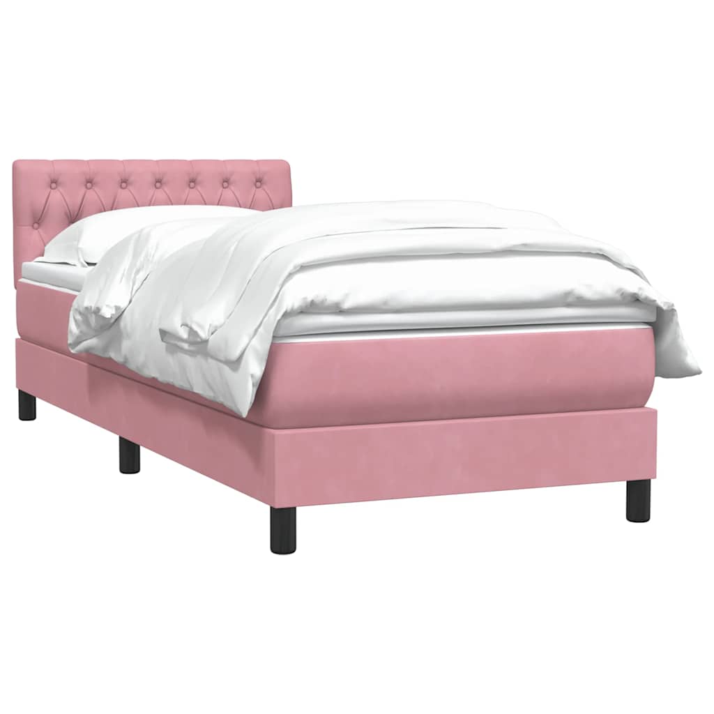 Giroletto a Molle con Materasso Rosa 80x220 cm Velluto
