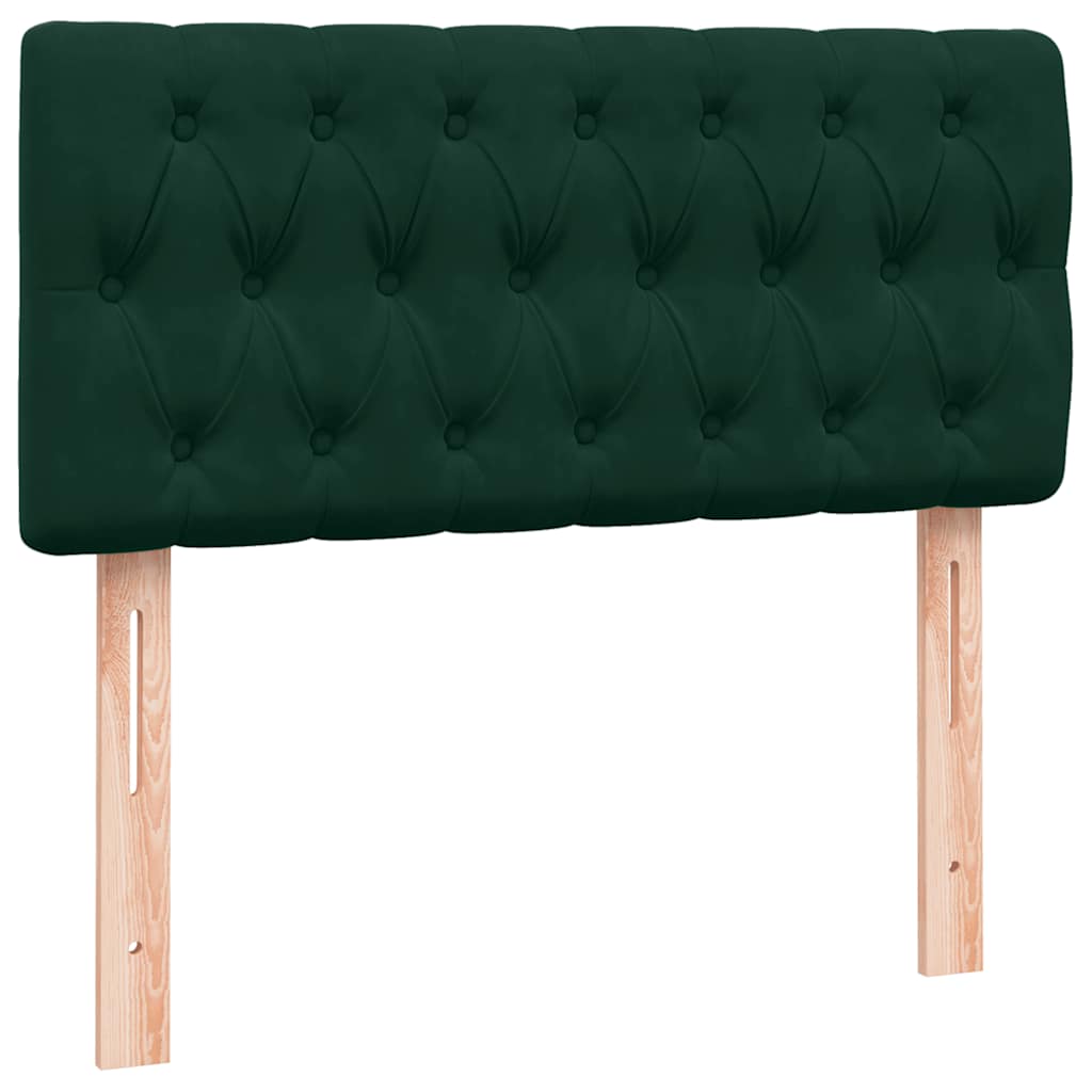 Giroletto a Molle con Materasso Verde Scuro 90x220 cm Velluto