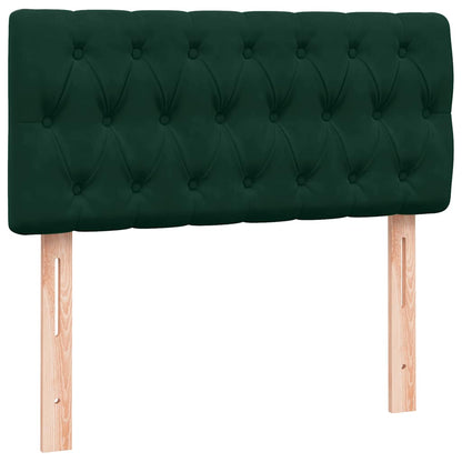 Giroletto a Molle con Materasso Verde Scuro 90x220 cm Velluto