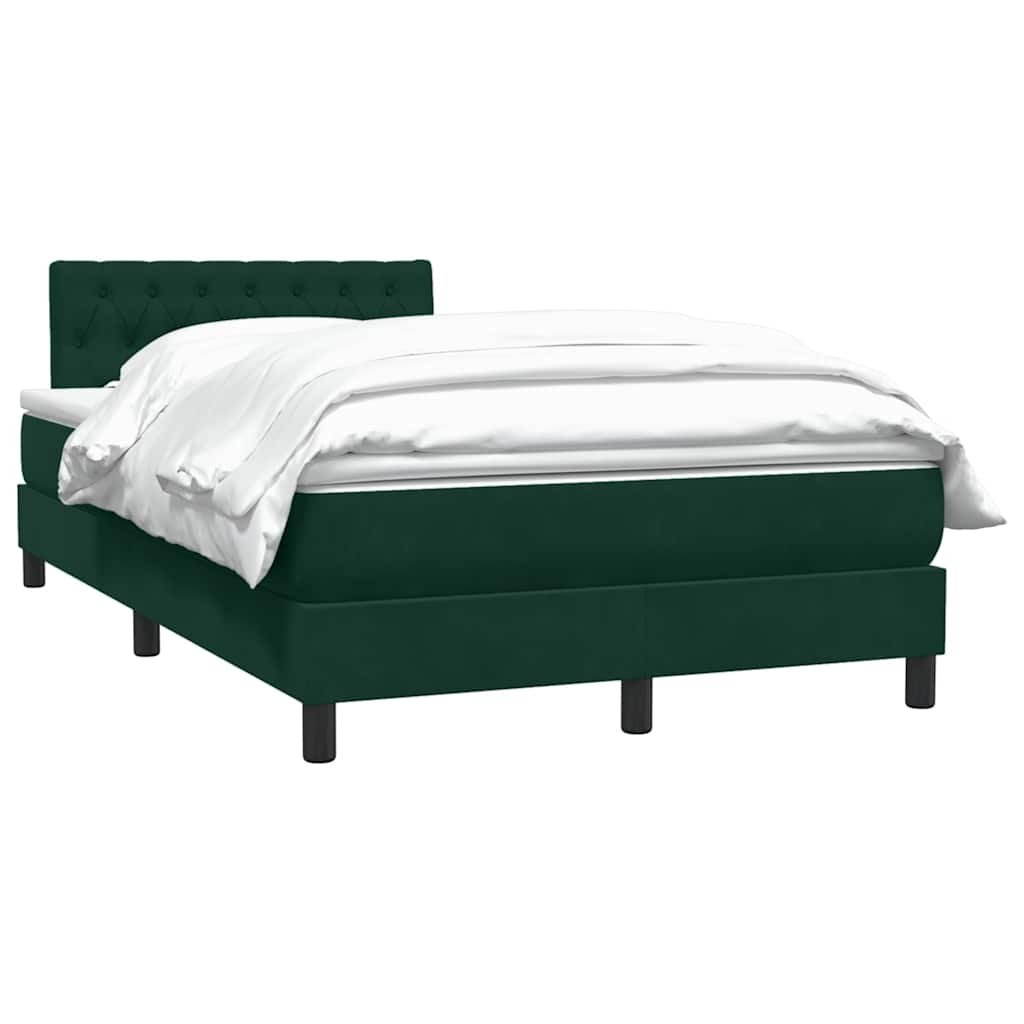 Giroletto a Molle con Materasso Verde Scuro 120x220 cm Velluto