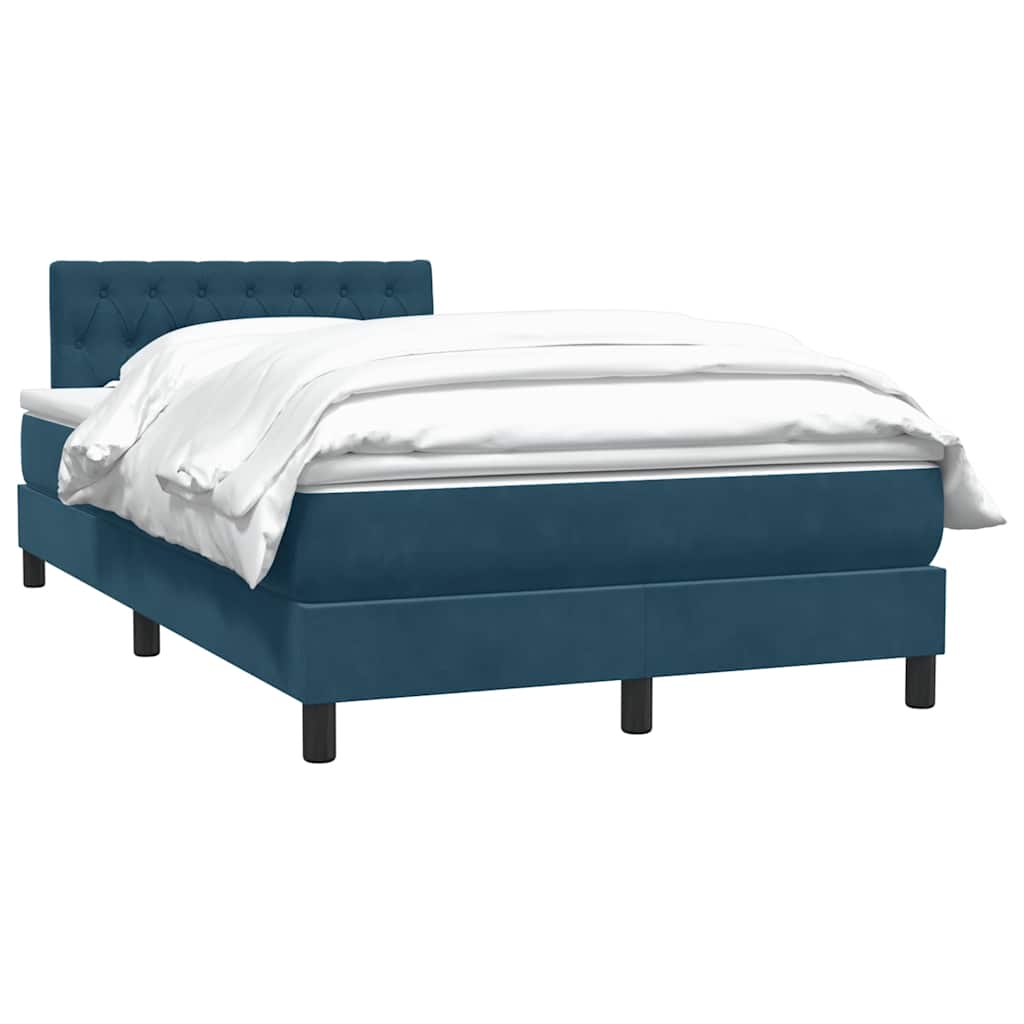 Giroletto a Molle con Materasso Blu Scuro 120x220 cm in Velluto