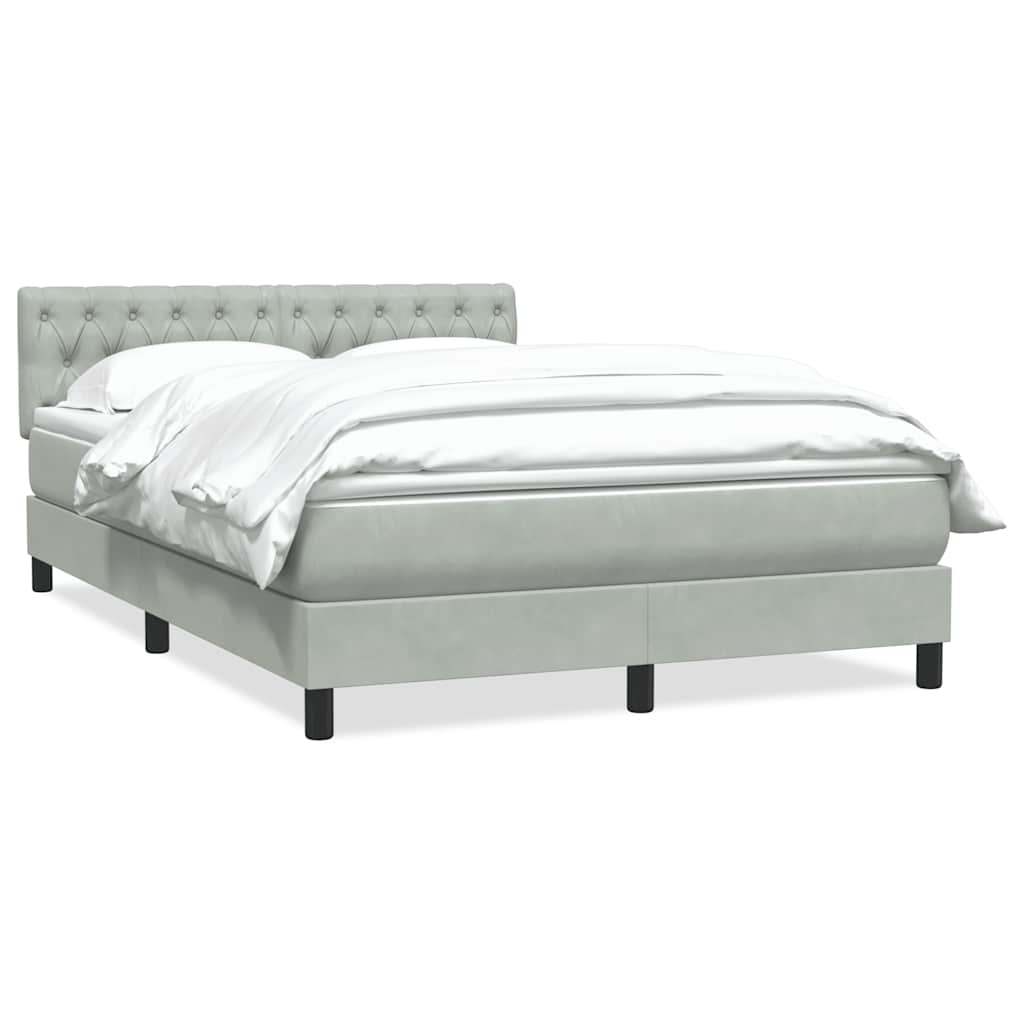 Giroletto a Molle con Materasso Grigio Chiaro 160x220cm Velluto