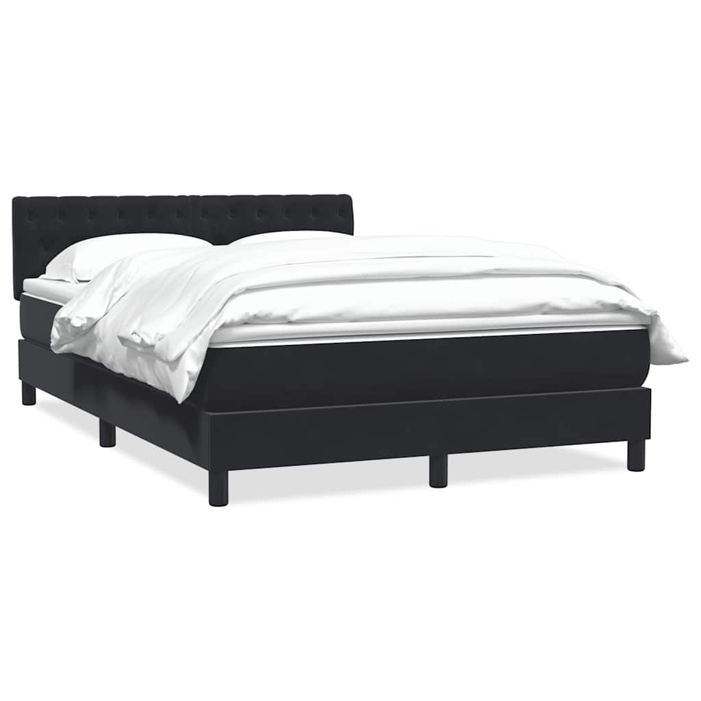 Giroletto a Molle con Materasso Nero 160x220 cm in Velluto