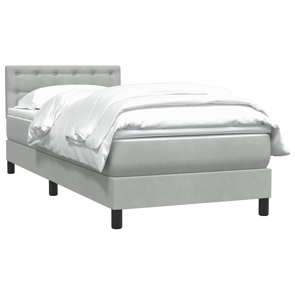 Giroletto a Molle con Materasso grigio chiaro 90x210 cm Velluto