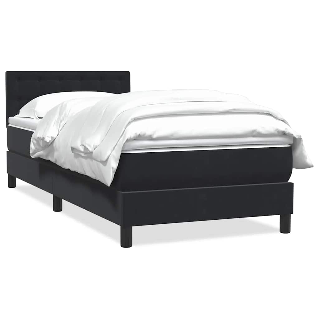 Giroletto a Molle con Materasso Nero 90x210 cm in Velluto