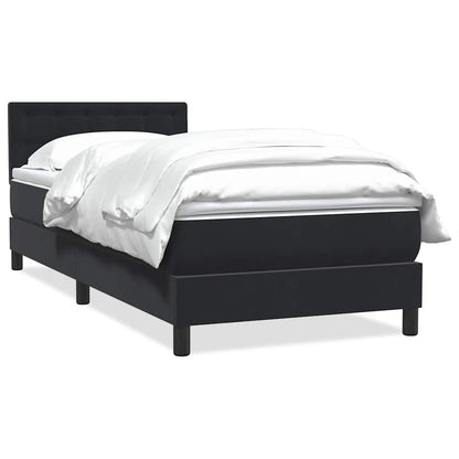 Giroletto a Molle con Materasso Nero 90x210 cm in Velluto