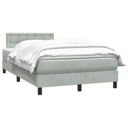 Giroletto a Molle con Materasso Grigio Chiaro 120x210cm Velluto