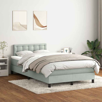 Giroletto a Molle con Materasso Grigio Chiaro 120x210cm Velluto