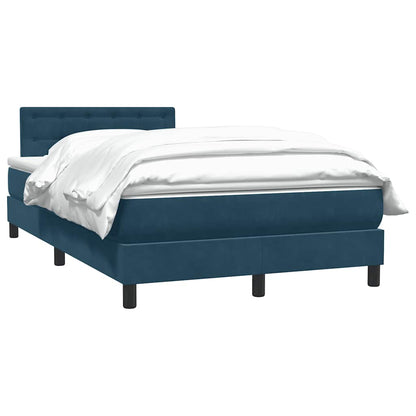 Giroletto a Molle con Materasso Blu Scuro 120x210 cm in Velluto