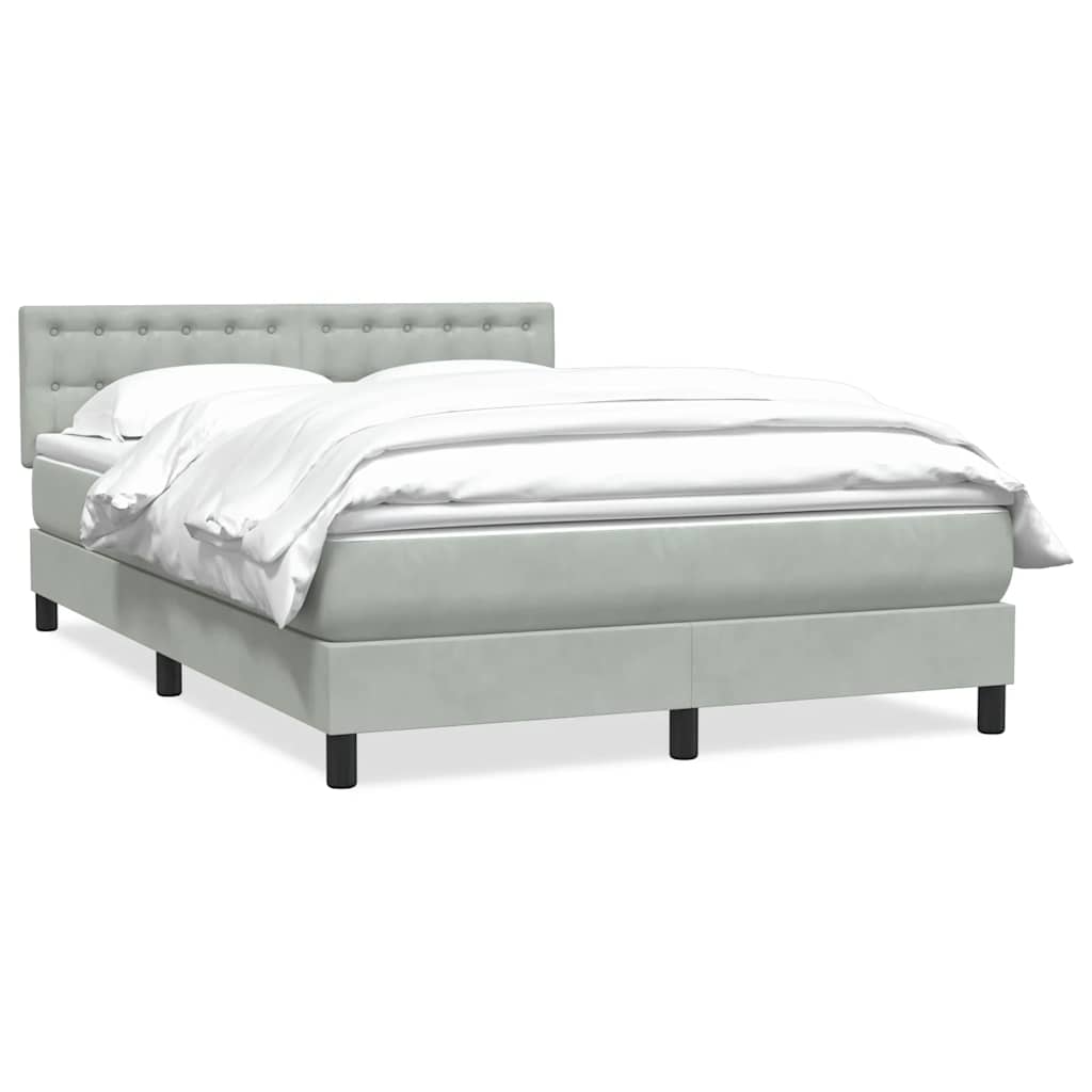 Giroletto a Molle con Materasso Grigio Chiaro 140x210cm Velluto