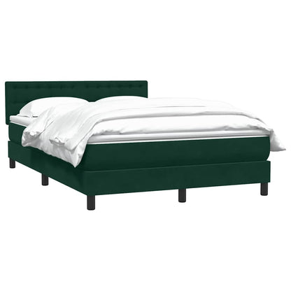 Giroletto a Molle con Materasso Verde Scuro 140x210 cm Velluto