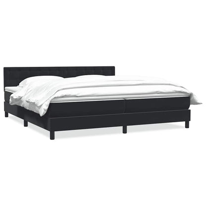 Giroletto a Molle con Materasso Nero 180x210 cm in Velluto