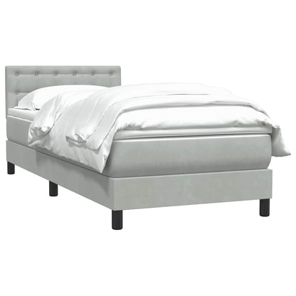 Giroletto a Molle con Materasso Grigio Chiaro 80x220 cm Velluto