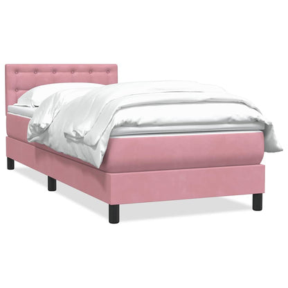 Giroletto a Molle con Materasso Rosa 80x220 cm Velluto