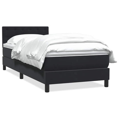 Giroletto a Molle con Materasso Nero 90x220 cm in Velluto