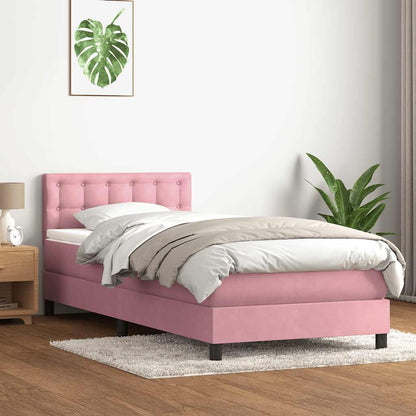 Giroletto a Molle con Materasso Rosa 90x220 cm Velluto