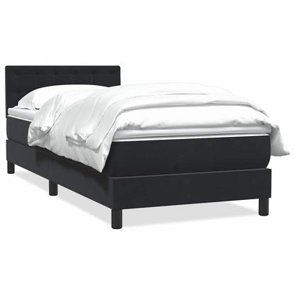 Giroletto a Molle con Materasso Nero 100x220 cm in Velluto