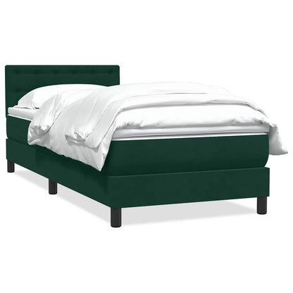 Giroletto a Molle con Materasso Verde Scuro 100x220 cm Velluto
