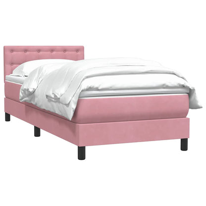 Giroletto a Molle con Materasso Rosa 100x220 cm in Velluto