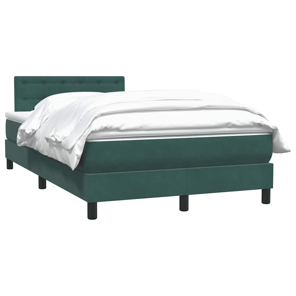 Giroletto a Molle con Materasso Verde Scuro 120x220 cm Velluto