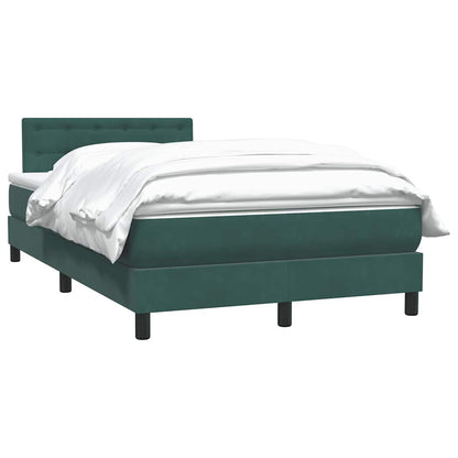 Giroletto a Molle con Materasso Verde Scuro 120x220 cm Velluto