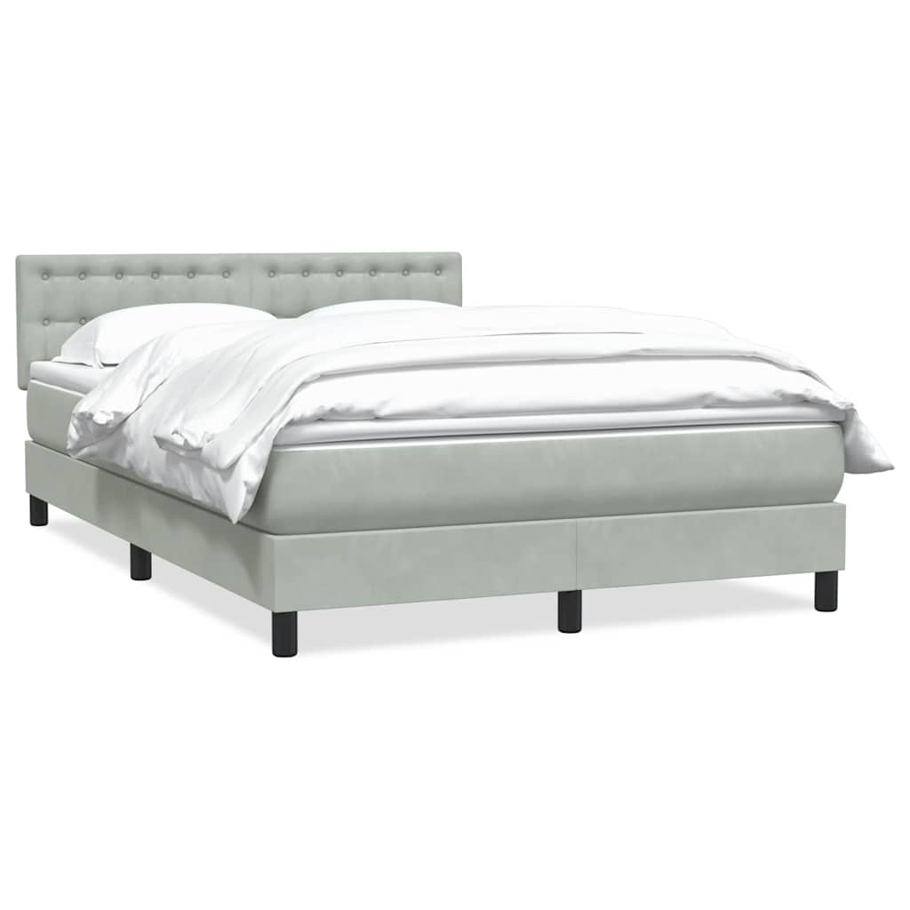 Giroletto a Molle con Materasso Grigio Chiaro 140x220cm Velluto