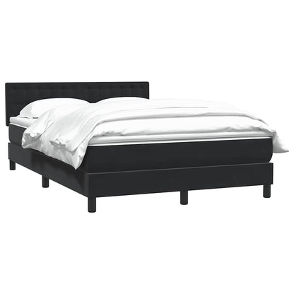 Giroletto a Molle con Materasso Nero 140x220 cm in Velluto