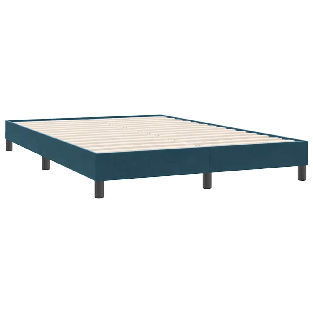 Giroletto a Molle con Materasso Blu Scuro 160x220 cm in Velluto