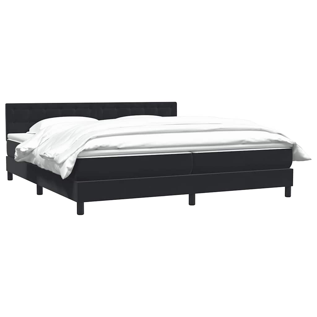 Giroletto a Molle con Materasso Nero 200x220 cm in Velluto