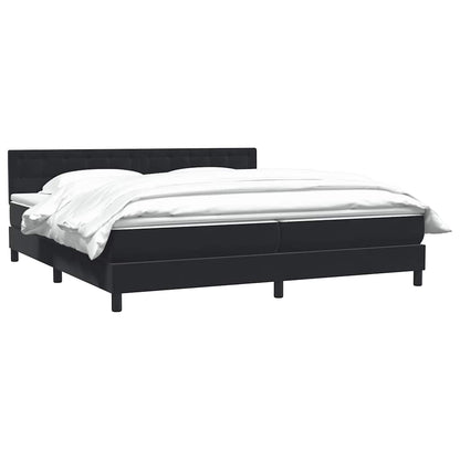 Giroletto a Molle con Materasso Nero 200x220 cm in Velluto