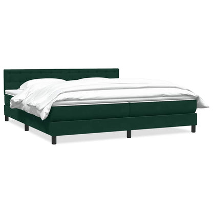 Giroletto a Molle con Materasso Verde Scuro 200x220 cm Velluto