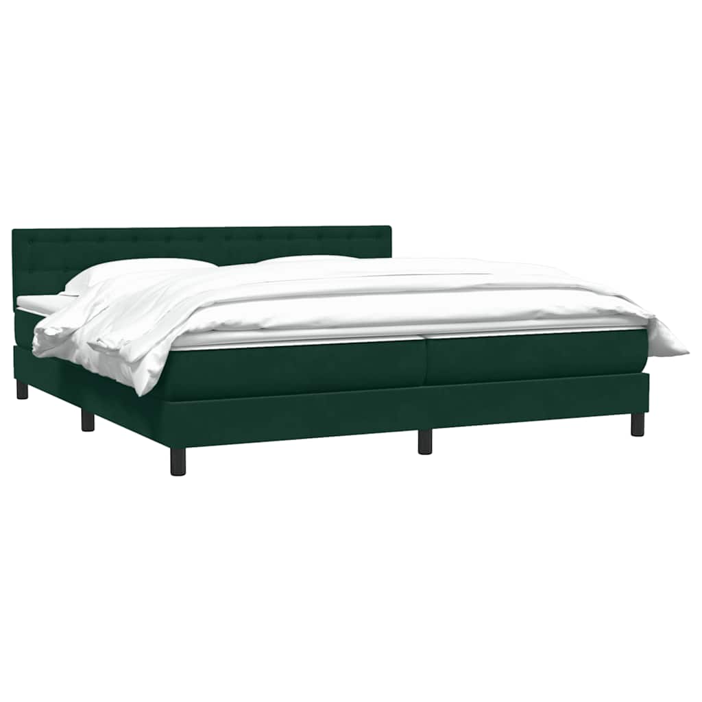 Giroletto a Molle con Materasso Verde Scuro 200x220 cm Velluto