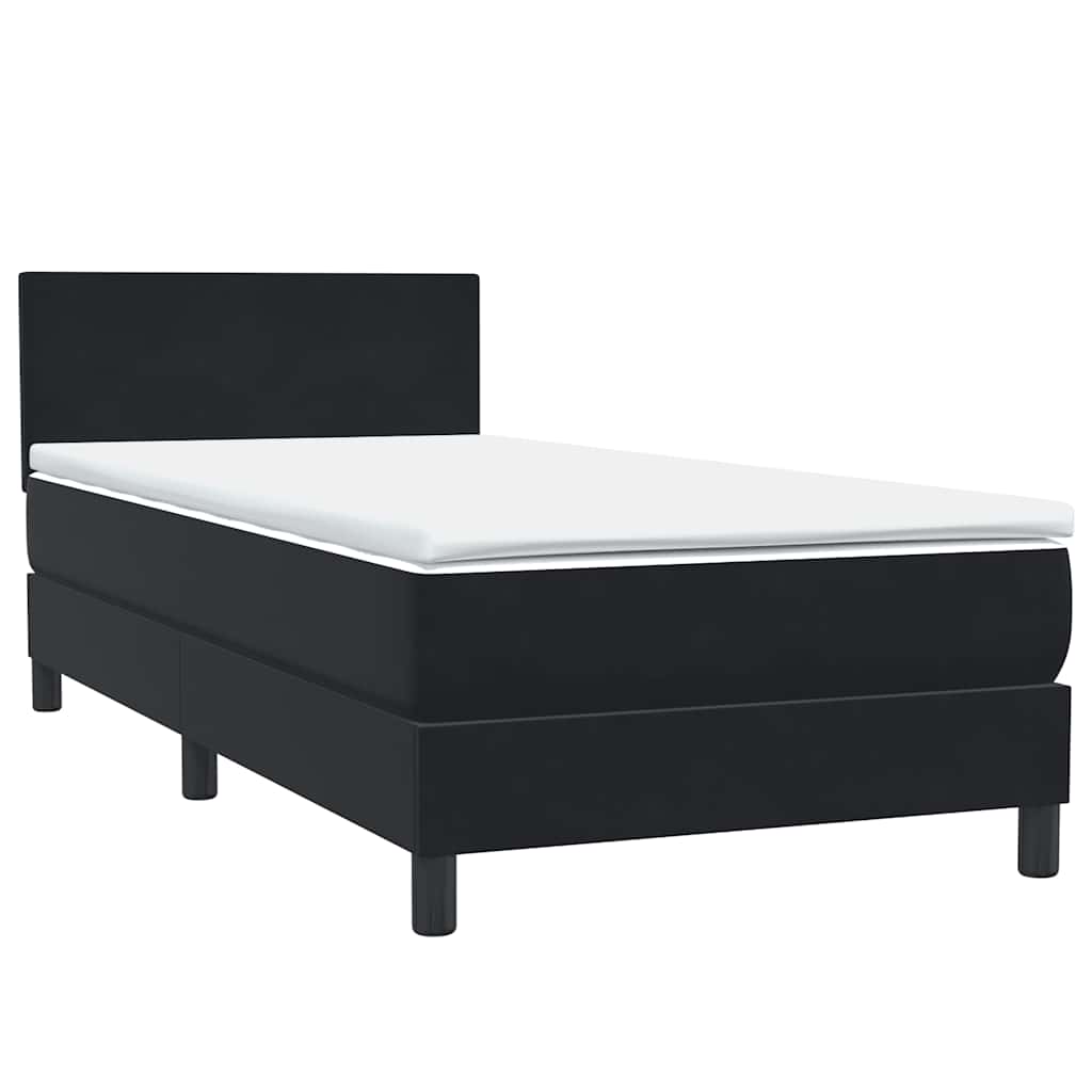 Letto a Molle con Materasso e LED Nero 80x210 cm Velluto