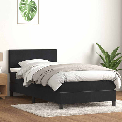 Letto a Molle con Materasso e LED Nero 80x210 cm Velluto