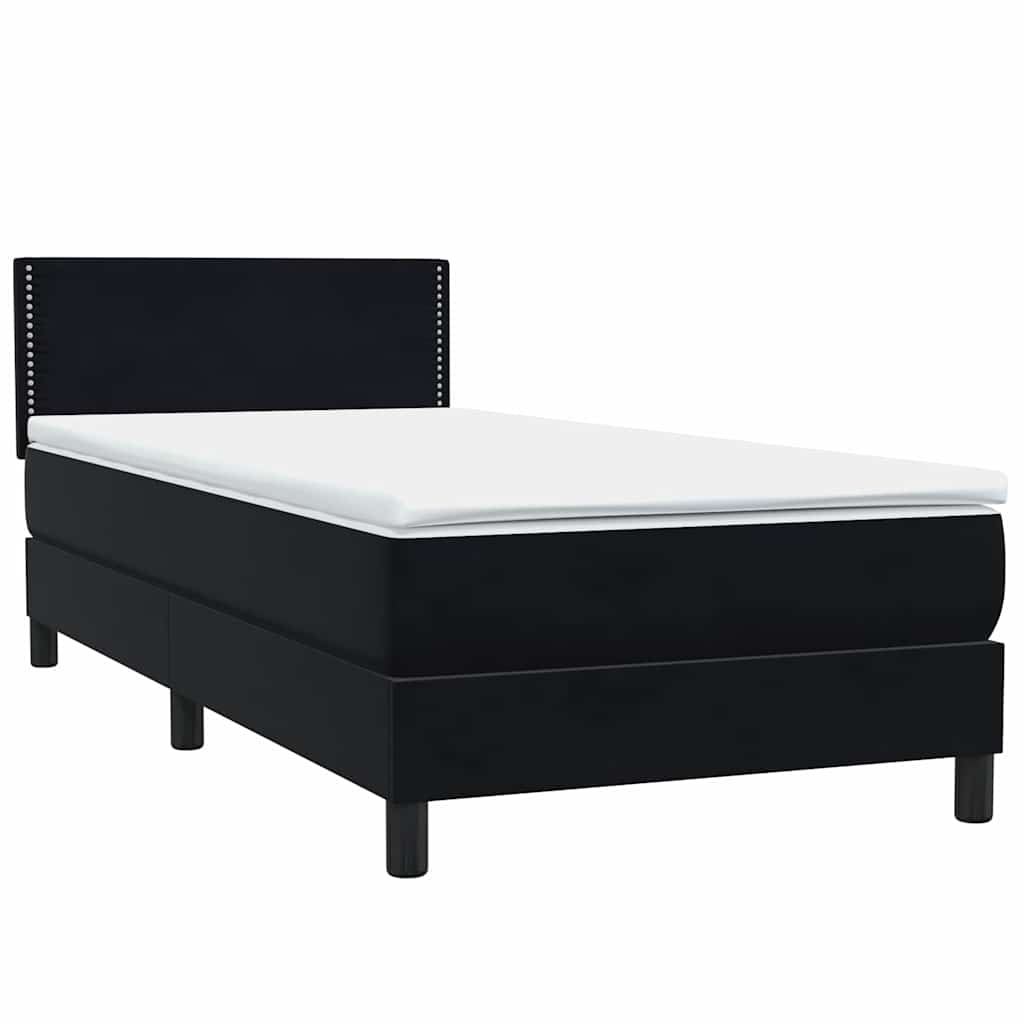 Letto a Molle con Materasso e LED Nero 80x210 cm Velluto