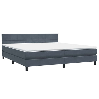 Letto a Molle con Materasso e LED Grigio Scuro 200x210 cm Velluto