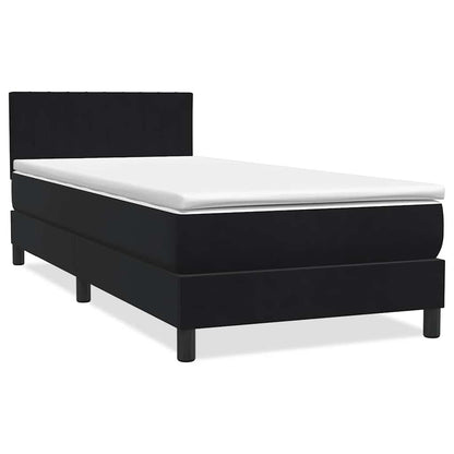 Letto a Molle con Materasso e LED Nero 80x210 cm Velluto