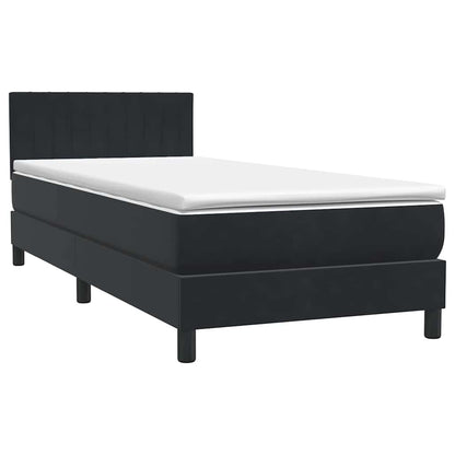 Letto a Molle con Materasso e LED Nero 80x210 cm Velluto