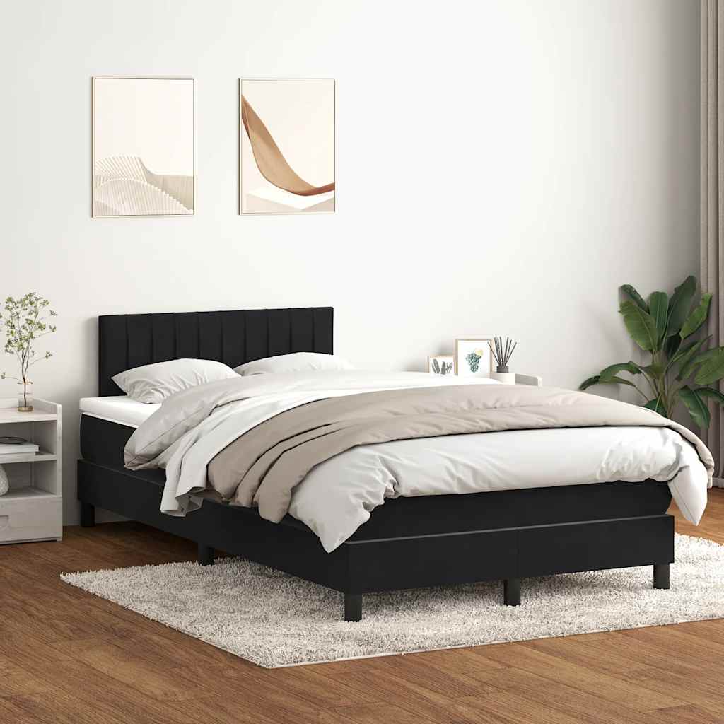 Letto a Molle con Materasso e LED Nero 120x210 cm in Velluto