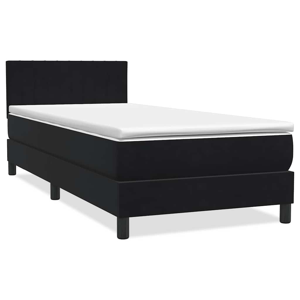 Letto a Molle con Materasso e LED Nero 80x220 cm Velluto