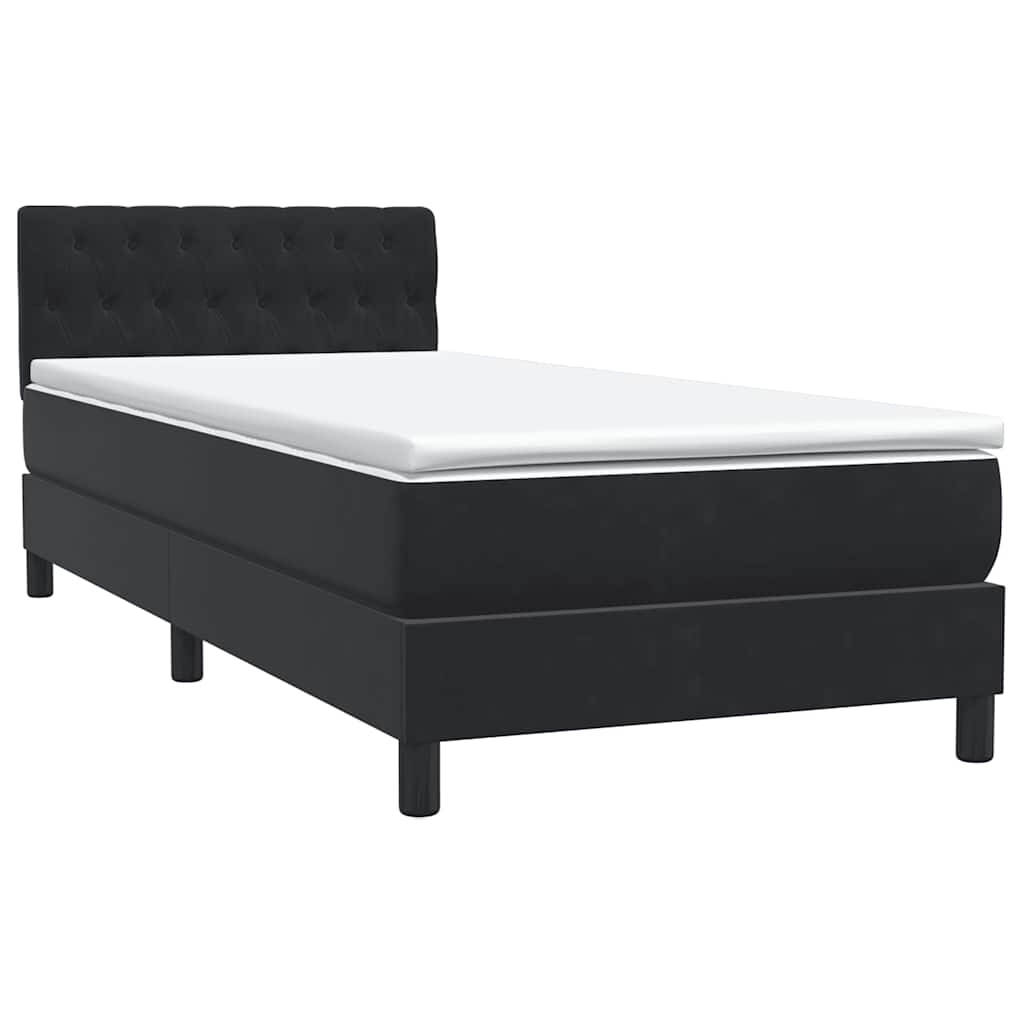 Letto a Molle con Materasso e LED Nero 80x210 cm Velluto